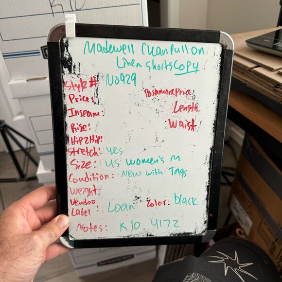 Madewell Clean Pull On 100% Linen High Rise Trendy Shorts US Women's M New - Picture 7 of 7